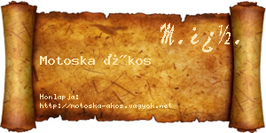 Motoska Ákos névjegykártya